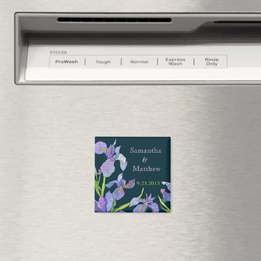 Iris Bruiloft Bewaar de Datum Magneet (Insitu (Vaatwasser))