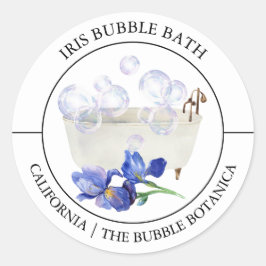 Iris Bubble Bath-etiket Ronde Sticker