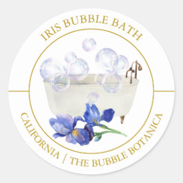 Iris Bubble Bath-etiket Ronde Sticker