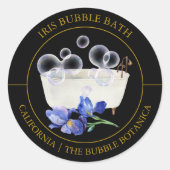 Iris Bubble Bath-etiket Ronde Sticker (Voorkant)
