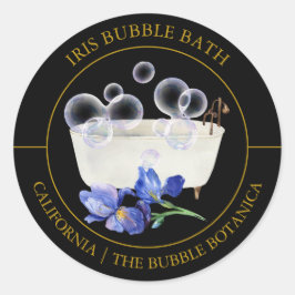 Iris Bubble Bath-etiket Ronde Sticker