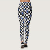 Iris Butterflies Checkered Spandex-Leggings Leggings (Achterkant)