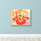 Iris Canvasprint met verfspetters Canvas Afdruk (Insitu (Houten vloer))