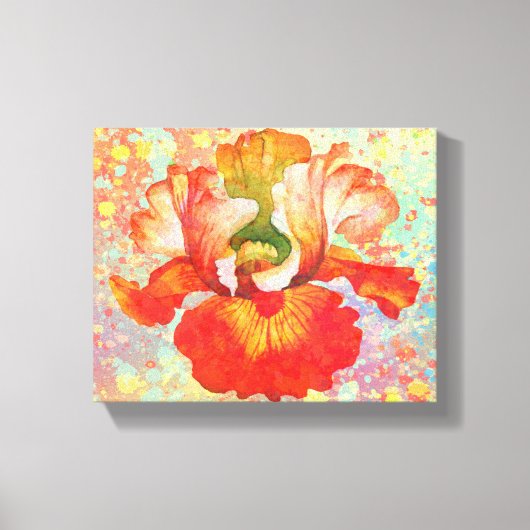 Iris Canvasprint met verfspetters Canvas Afdruk (Voorkant)