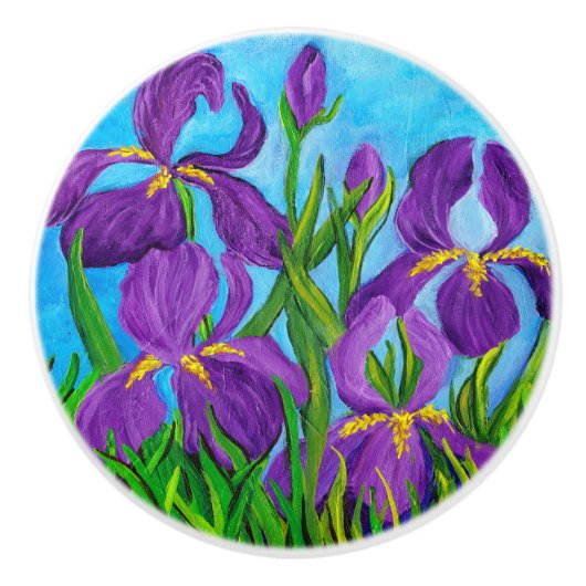 Iris Ceramic Knob. Keramische Knop (Voorkant)