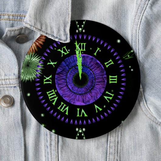 Iris Clock Paarse Button (In situ)
