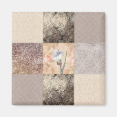 Iris Cream Patchwork Magneet (Voorkant)