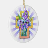 Iris Cross Christelijk Sieraad Keramisch Ornament (Rechts)