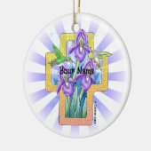 Iris Cross Christelijk Sieraad Keramisch Ornament (Links)
