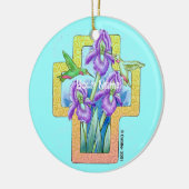 Iris Cross Christelijk Sierstuk Keramisch Ornament (Links)