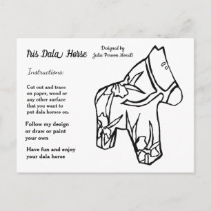 Iris Dala Horse #3 Pattern voor delen Feestdagenkaart