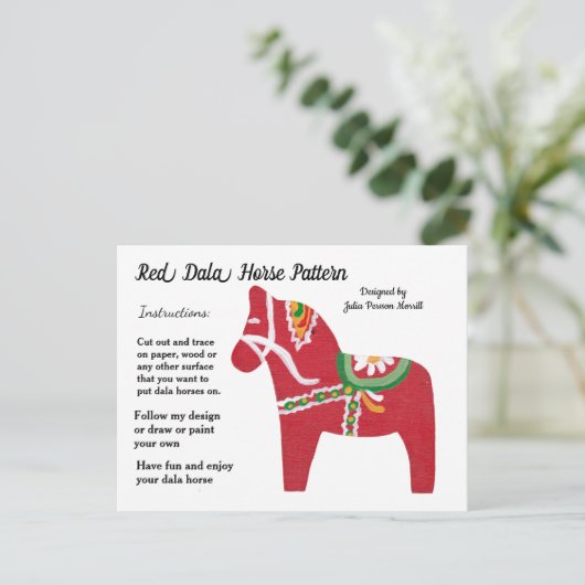 Iris Dala Horse Pattern om te delen Feestdagenkaart (Staand voorkant)