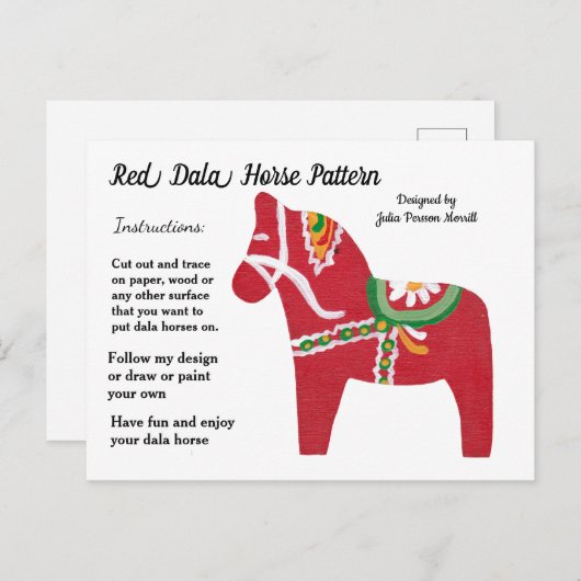 Iris Dala Horse Pattern om te delen Feestdagenkaart (Voorkant / Achterkant)