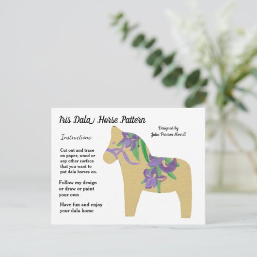 Iris Dala Horse Pattern om te delen Feestdagenkaart (Staand voorkant)