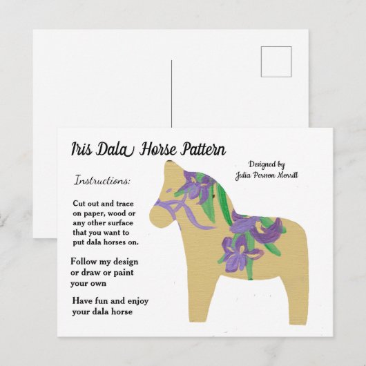 Iris Dala Horse Pattern om te delen Feestdagenkaart (Voorkant / Achterkant)