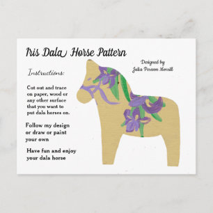 Iris Dala Horse Pattern om te delen Feestdagenkaart