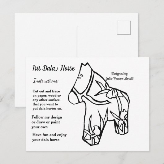 Iris Dala Horse Pattern om te delen Feestdagenkaart (Voorkant / Achterkant)