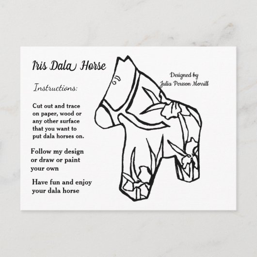 Iris Dala Horse Pattern om te delen Feestdagenkaart (Voorkant)
