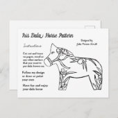 Iris Dala Horse Pattern om te delen Feestdagenkaart (Voorkant / Achterkant)