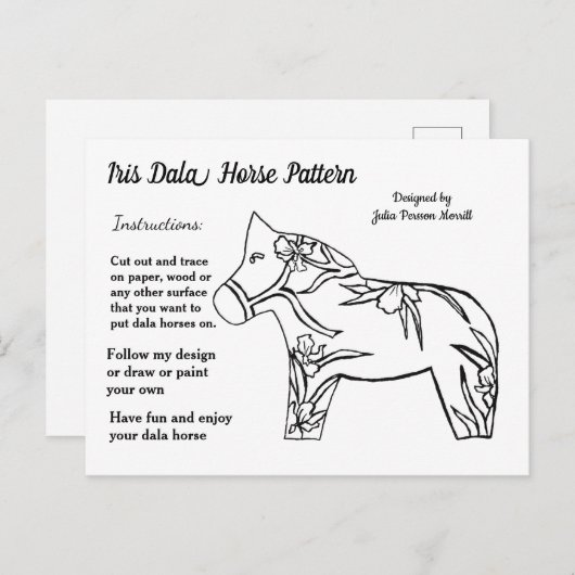 Iris Dala Horse Pattern om te delen Feestdagenkaart (Voorkant / Achterkant)