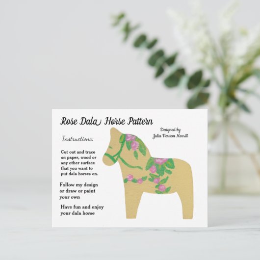 Iris Dala Horse Pattern om te delen Feestdagenkaart (Staand voorkant)