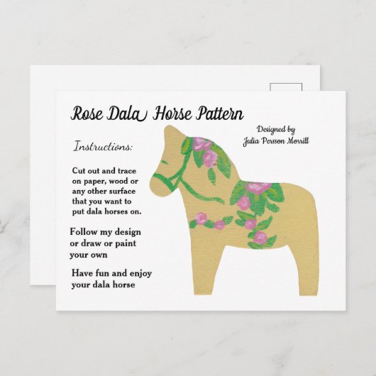 Iris Dala Horse Pattern om te delen Feestdagenkaart (Voorkant / Achterkant)