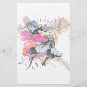 Iris Dancing Fairy Woman Abstracte Art Flowers Briefpapier