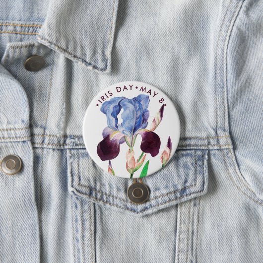 Iris Day, paarse iris Ronde Button 7,6 Cm (In situ)