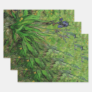 Iris door Vincent van Gogh, Oude Tuinbloemen Inpakpapier Vel