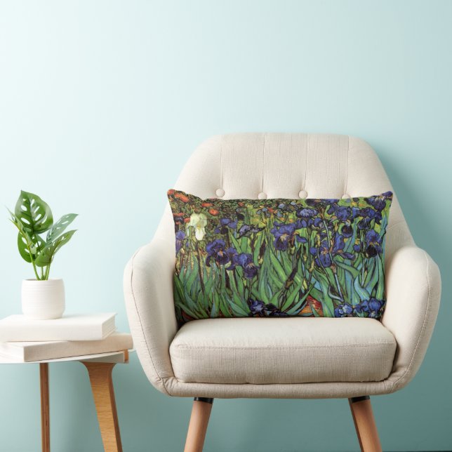 Iris door Vincent van Gogh, Vintage Tuinkunst Kussen (Stoel)
