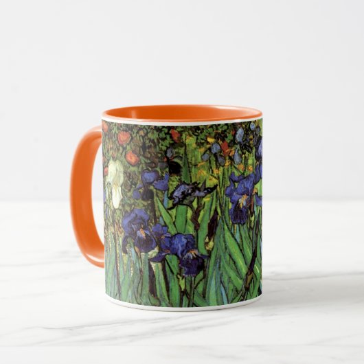 Iris door Vincent van Gogh, Vintage Tuinkunst Mok (Voorkant links)