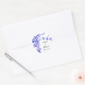 Iris & Dragonfly Koninklijk Blauw Bruiloft Sticker (Envelop)