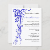 Iris & Dragonfly Royal Blue Vrijgezellenfeest Kaart (Voorkant)