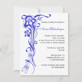 Iris & Dragonfly Royal Blue Vrijgezellenfeest Kaart (Voorkant)