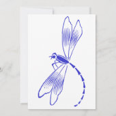 Iris & Dragonfly Royal Blue Wedding Invitation Kaart (Achterkant)