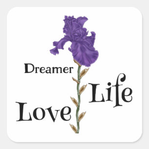 Iris, dromer, leven, liefde vierkante sticker