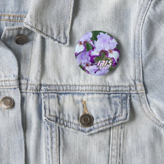 Iris ‘Eagle Flight’  [Ronde Blikken Speld]  Blikke Ronde Button 5,7 Cm (In situ)