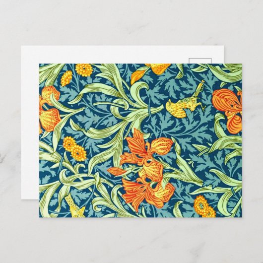 Iris, een William Morris patroon, Briefkaart (Voorkant / Achterkant)