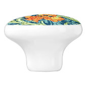 Iris, een William Morris patroon, Keramische Knop (Zijkant)