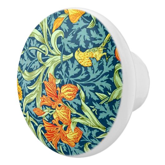 Iris, een William Morris patroon, Keramische Knop (Rechts)