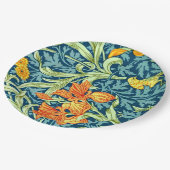 Iris, een William Morris patroon, Papieren Bordje (Gekanteld)