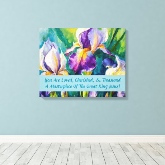 Iris Elegance Inspirerend Canvas Afdruk (Insitu (Houten vloer))