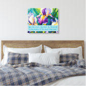 Iris Elegantie Uitgerekt Canvas Print (Insitu (Slaapkamer))