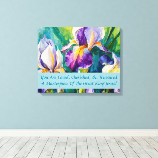 Iris Elegantie Uitgerekt Canvas Print (Insitu (Houten vloer))