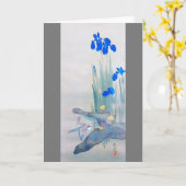 Iris en Bird, Watanabe Seitei Kaart (Gele Bloem)