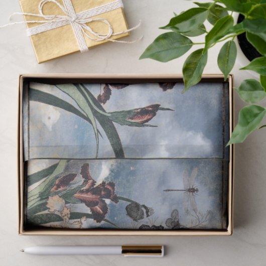IRIS EN BUTTERFLIES IN GESLOTEN weefselpapier Tissuepapier (Geschenk)