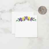 Iris en Daffodil Waterverven Let op Kaart Notitiekaartje (Voorkant / Achterkant in situ)