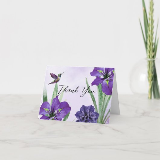 Iris en kolibrie bedankkaart (Voorkant)
