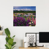 Iris- en Lupine-tuin en Teton-gebergte, Poster (Thuiskantoor)