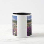 Iris en Lupine tuin en Teton Range, Mok (Midden)